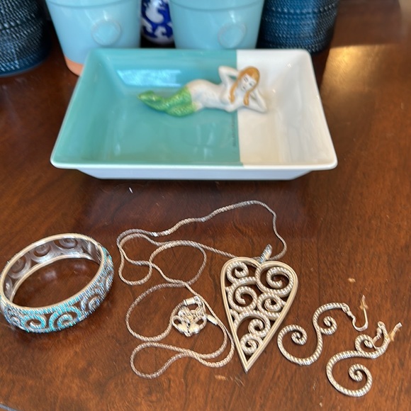 ⭐️SOLD⭐️Brighton SEA OF LOVE Blue Turquoise Crystal LONG Necklace Bracelet Earri - Picture 11 of 16